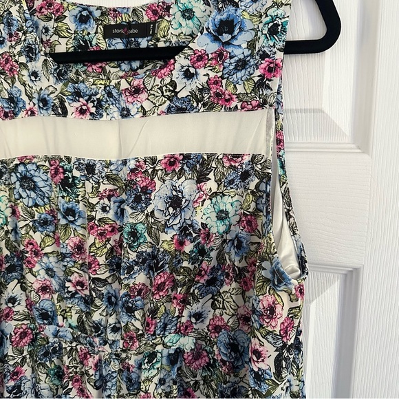 Size XL Stork & Babe Floral Flowy Maternity Midi Dress - Picture 3 of 4